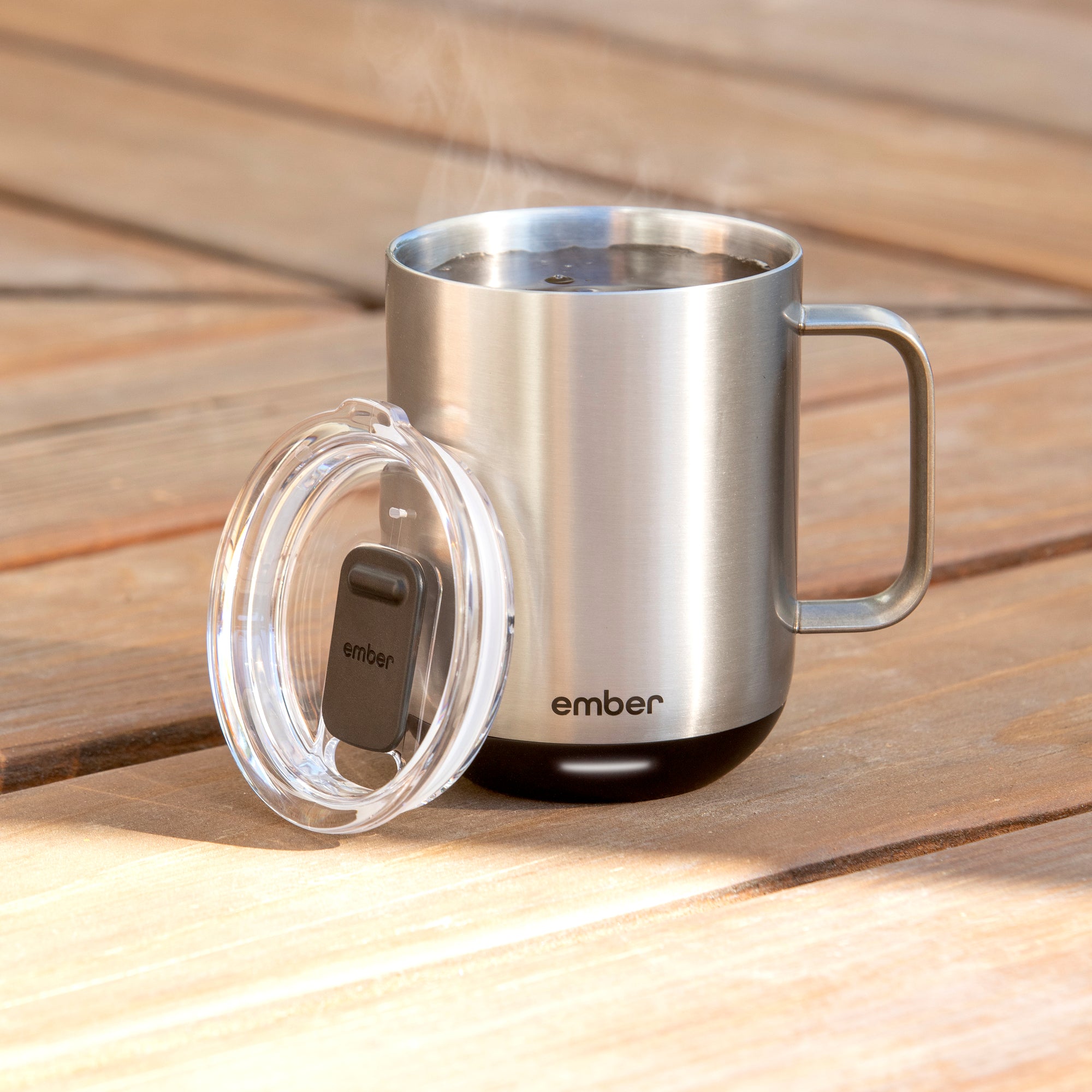 Large Travel Coffee Mug Tumbler with Clear Slide Lid & Handle